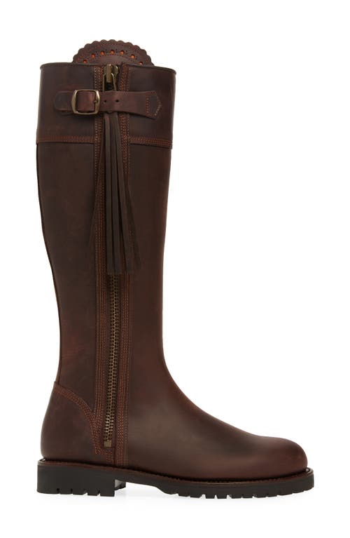 Penelope Chilvers Water Resistant Knee High Tassel Boot In Conker