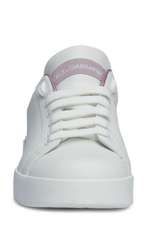 Shop Dolce & Gabbana Dolce&gabbana Portofino Platform Sneaker In White/pink