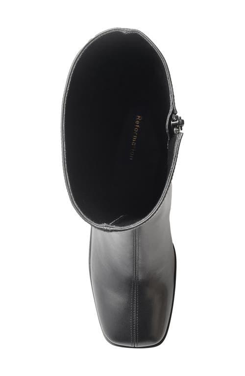 Reformation Nylah Leather Knee Boots In Black