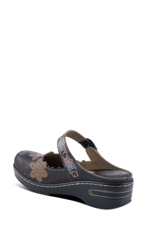 L'artiste By Spring Step Flochino Platform Mule In Black Multi