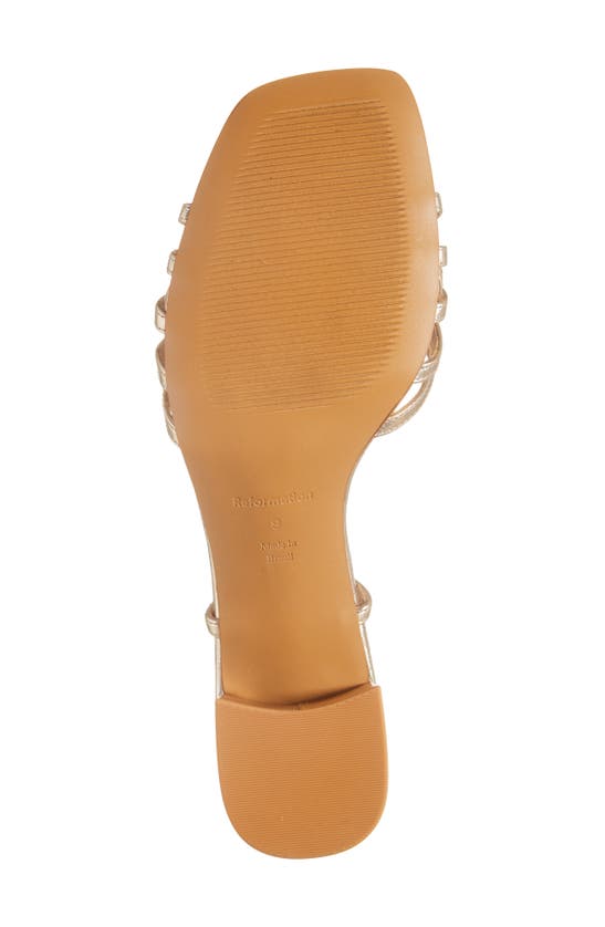 Reformation Eleonora Sling Back Block Heel Sandal In Gold