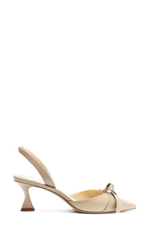 Alexandre Birman Clarita Bell Stud Pointed Toe Slingback Pump In Semolina