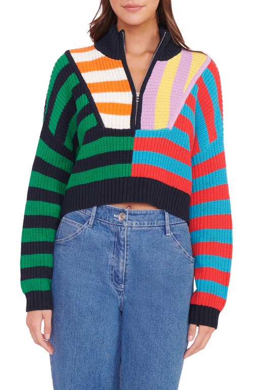 STAUD Hampton Half Zip Crop Sweater Multi at Nordstrom,