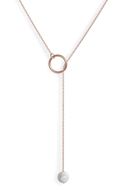 Shop Knotty Lariat Necklace In Rose Gold/white