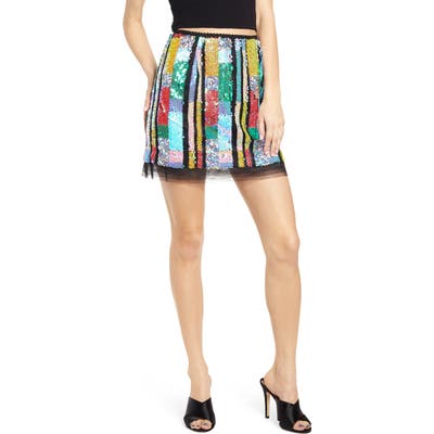 Endless Rose Sequin Miniskirt, Black