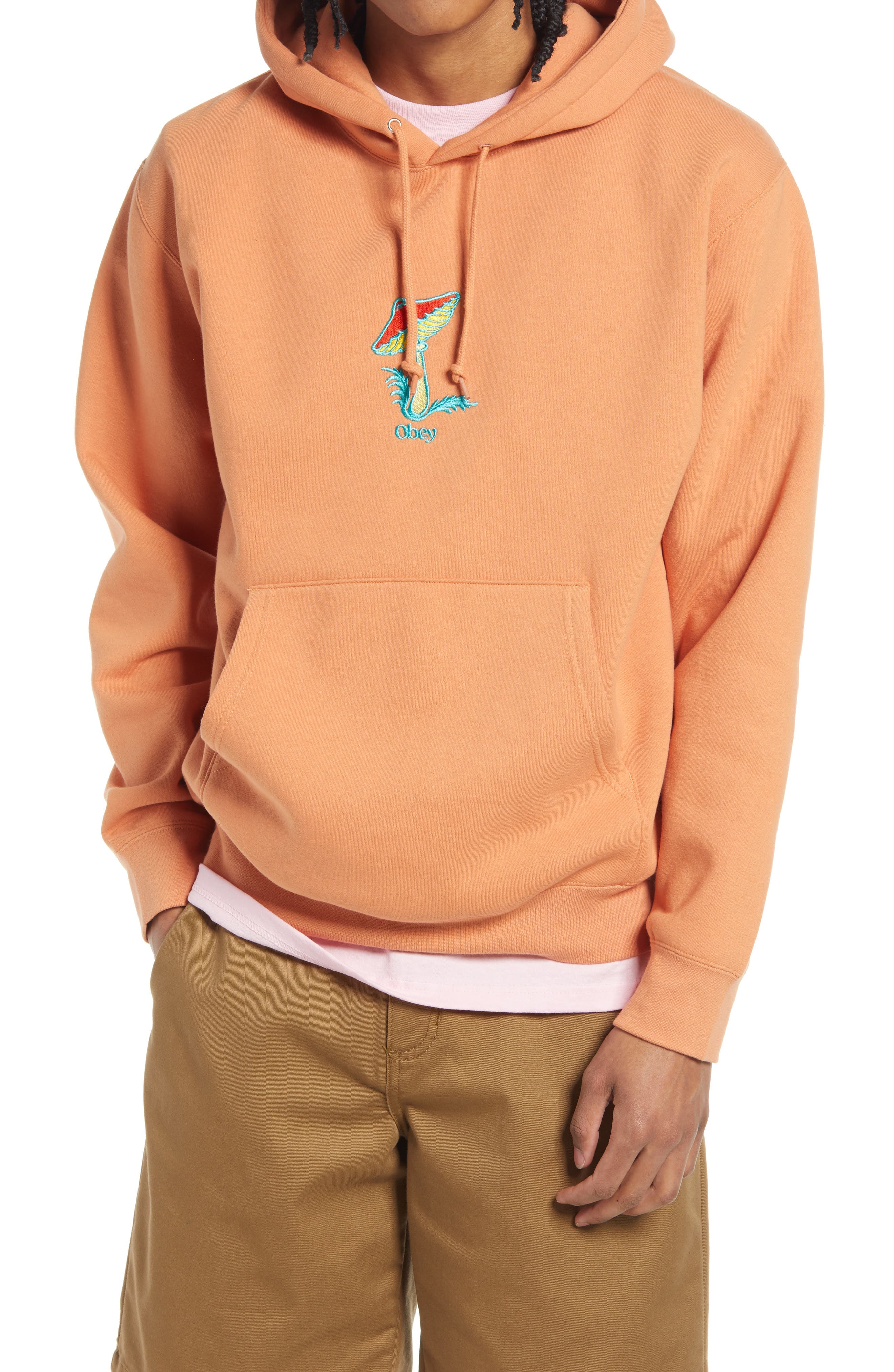 light orange hoodie