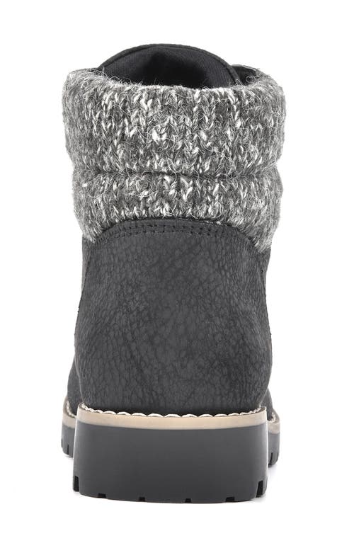 Shop Cliffs By White Mountain Pathfield Knit Collar Lace-up Boot In Black/fabric