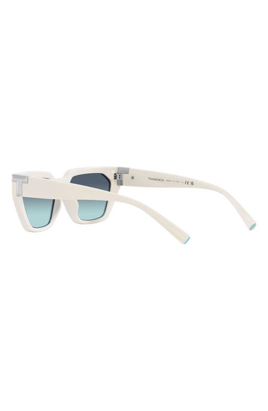 Tiffany & Co T-logo Propionate Plastic Cat-eye Sunglasses In Milky Ivory