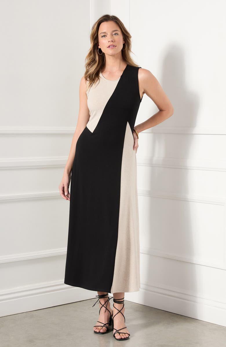 Karen Kane Colorblock Jersey Midi Dress, Alternate, color,