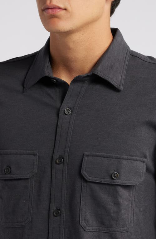 Shop Treasure & Bond Slub Jersey Button-up Shirt In Grey Phantom