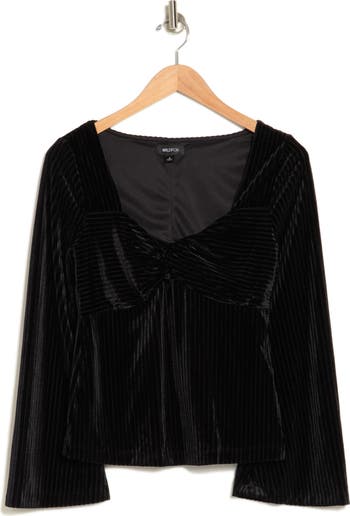 Cairo Bell Sleeve Ribbed Velvet Top