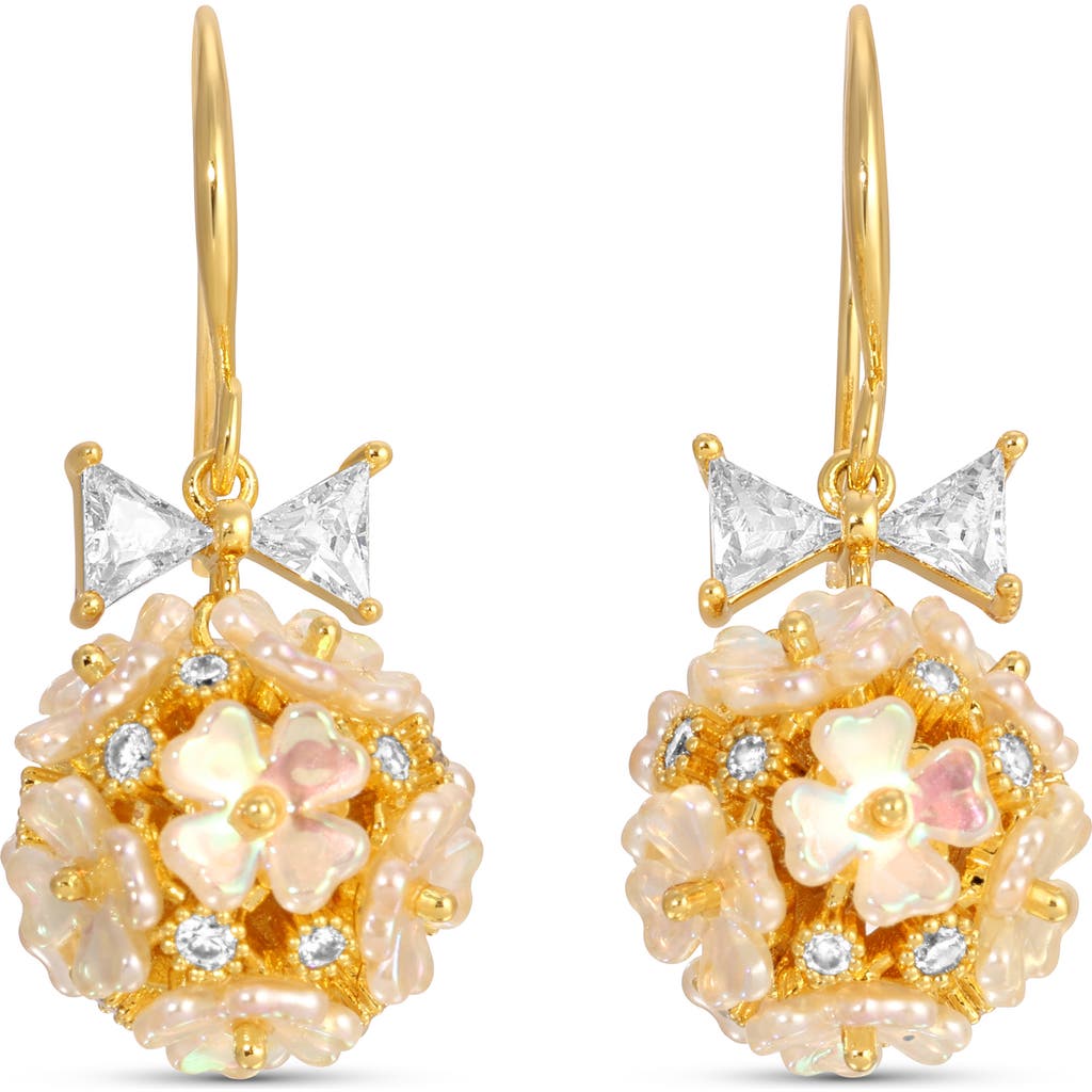 Eye Candy Los Angeles Judith Cubic Zirconia Ball Drop Earrings In Gold
