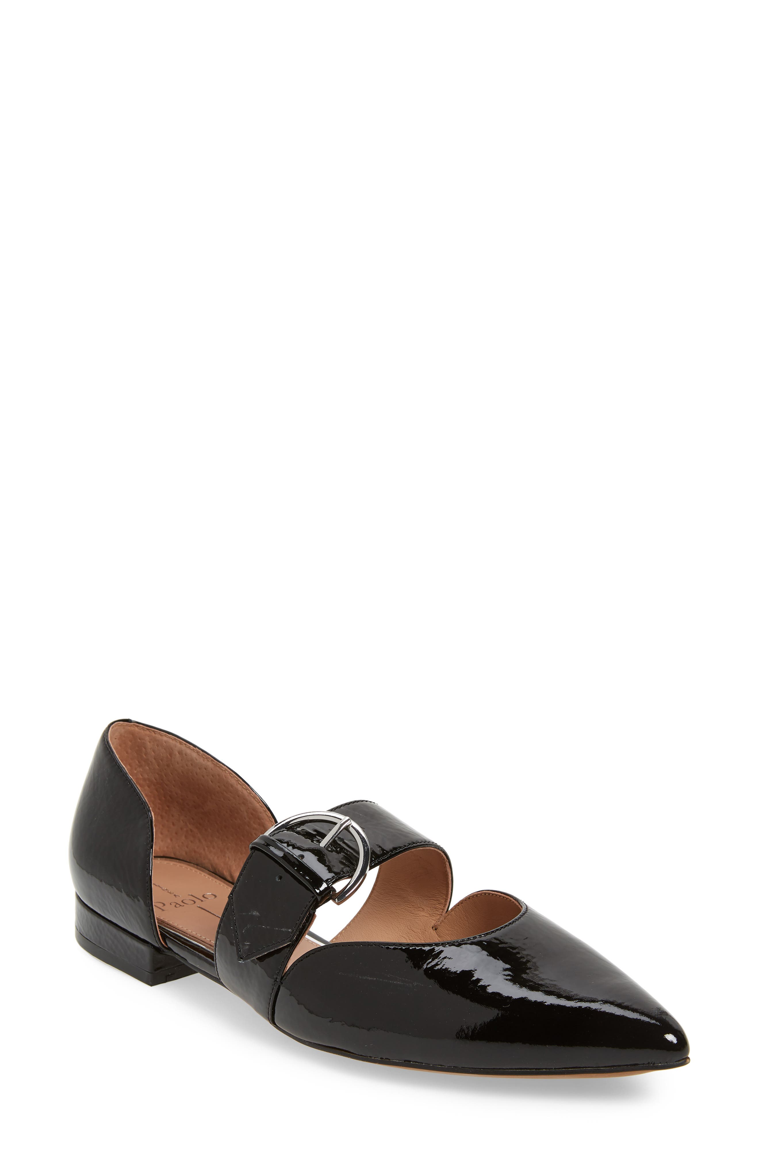 Linea Paolo Dean Pointy Toe Flat- Black
