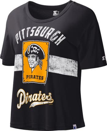 Pittsburgh Pirate Shirt Women Large White Black Crew Team Baseball