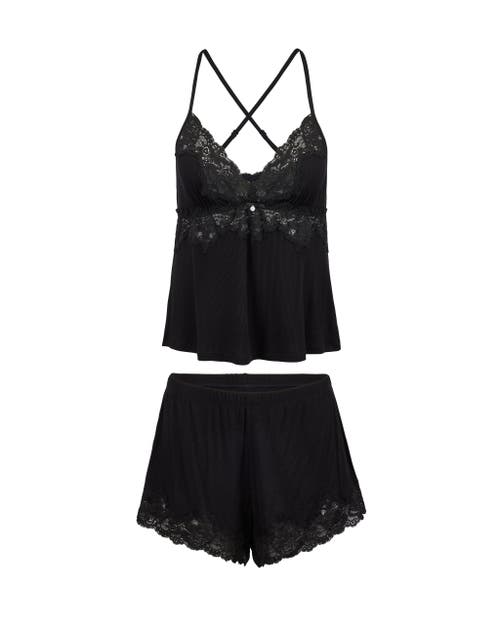 Shop Adore Me Lora Pajama Cami & Shorts Set In Black