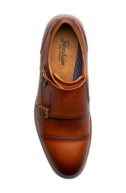 Florsheim Rucci Cap Toe Double Monk Strap Shoe In Cognac