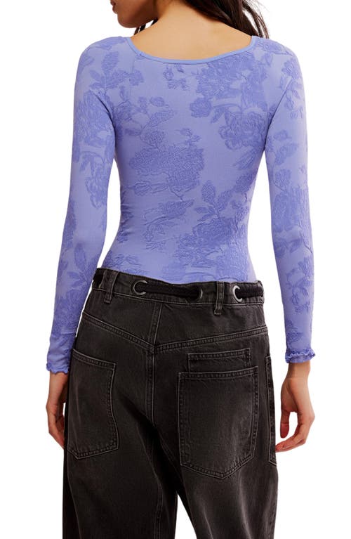 Free People X Intimately Fp Send Love Long Sleeve Bodysuit In Lolite