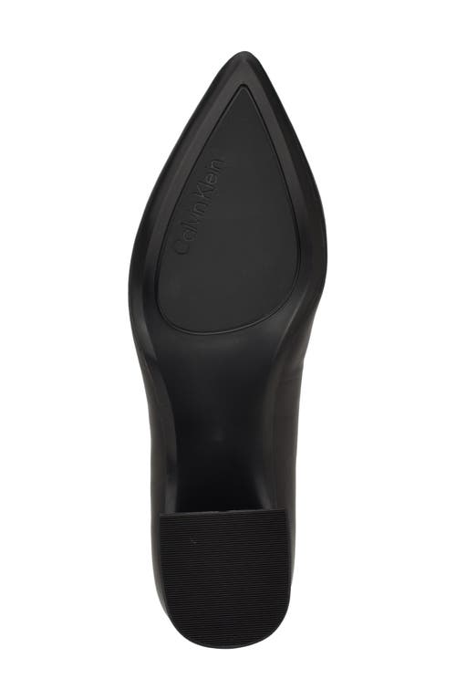 Calvin Klein Lenott Pointed Toe Pump In Black Smooth