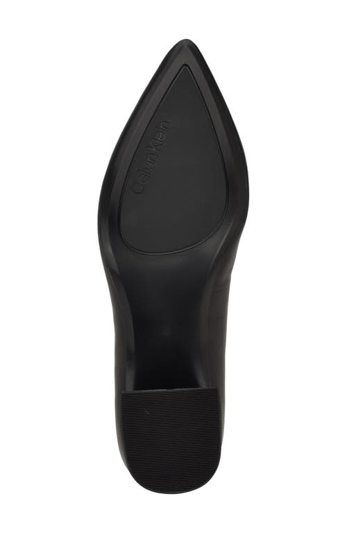 Shop Calvin Klein Lenott Pointed Toe Pump In Black Smooth