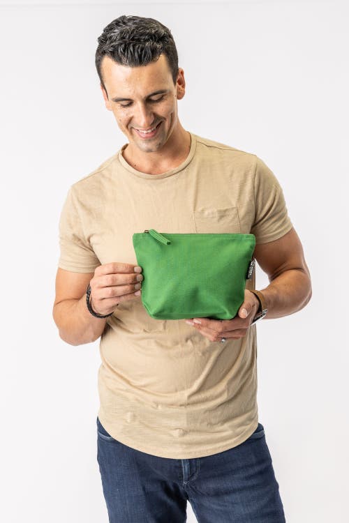 Terra Thread Organic Cotton Makeup Bag In Moss Green