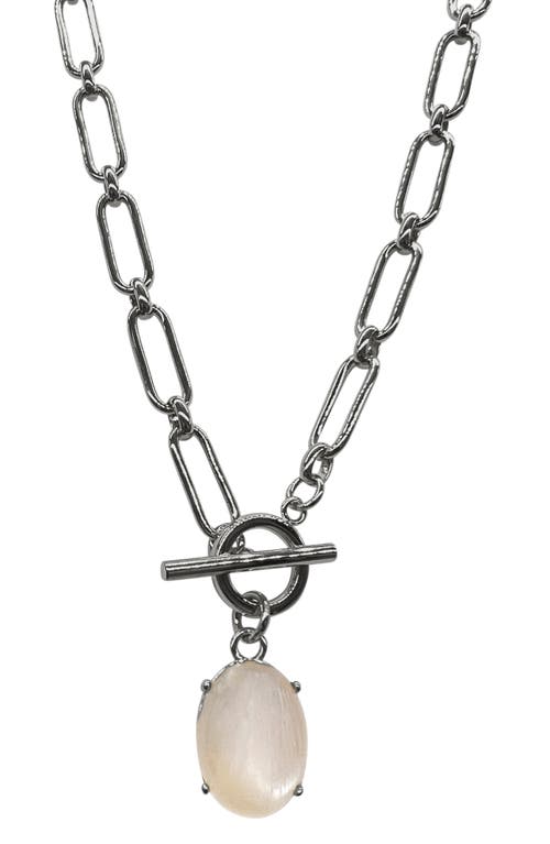 Luli Moonstone Toggle Pendant Necklace in White