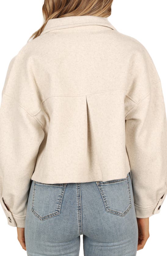 Shop Petal And Pup Petal & Pup Liliana Double Pocket Crop Fleece Jacket In Cream