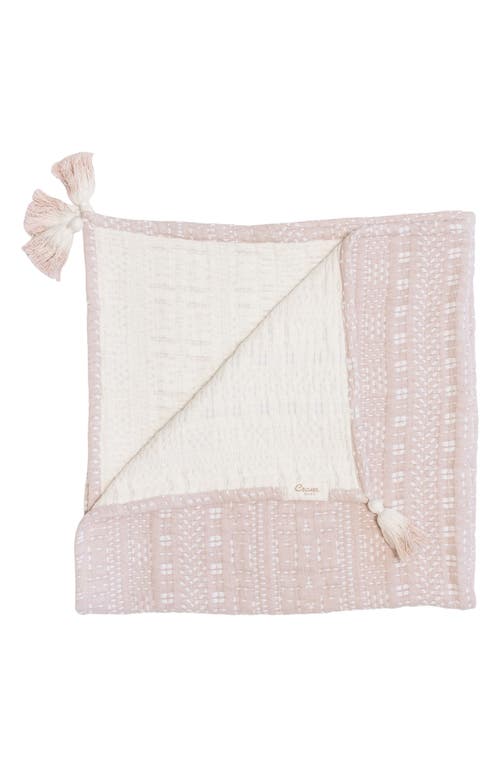 CRANE BABY Luxe Cotton Baby Blanket in Pink 