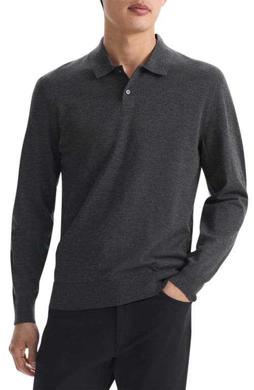 Shop Theory Goris Long Sleeve Polo In Pestle Melange