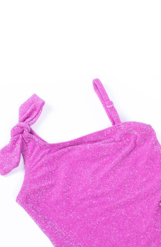 Shop Shade Critters Kids' Shimmer Asymmetric One-piece Swimsuit In Purple