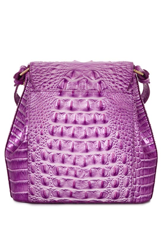 Shop Brahmin Margo Croc Embossed Leather Crossbody Bag In Lilac Essence