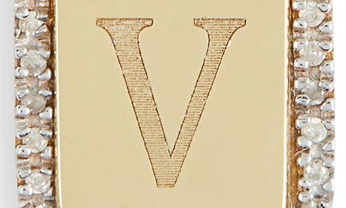 Meshmerise Diamond Initial Dog Tag Pendant Necklace In Yellow-v