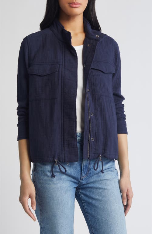 caslon(r) Cotton Gauze Utility Jacket in Navy Blazer