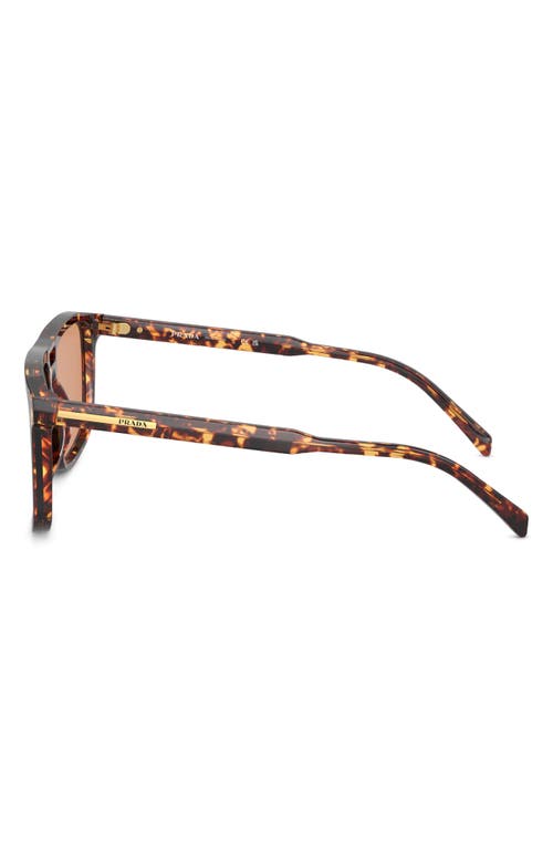Prada 58mm Rectangular Sunglasses In Brown/ Orange