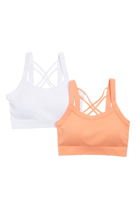 Yogalicious 2 Pack Ribbed Seamless V-neck Bra - Naval Academy/white - X  Large : Target