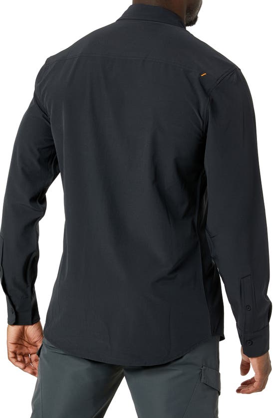 Shop Kenneth Cole Long Sleeve Solid Sport Shirt In Black