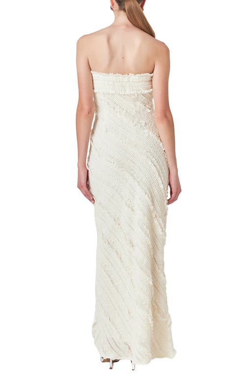 Shop Endless Rose Ruffle Strapless Maxi Dress In Ivory