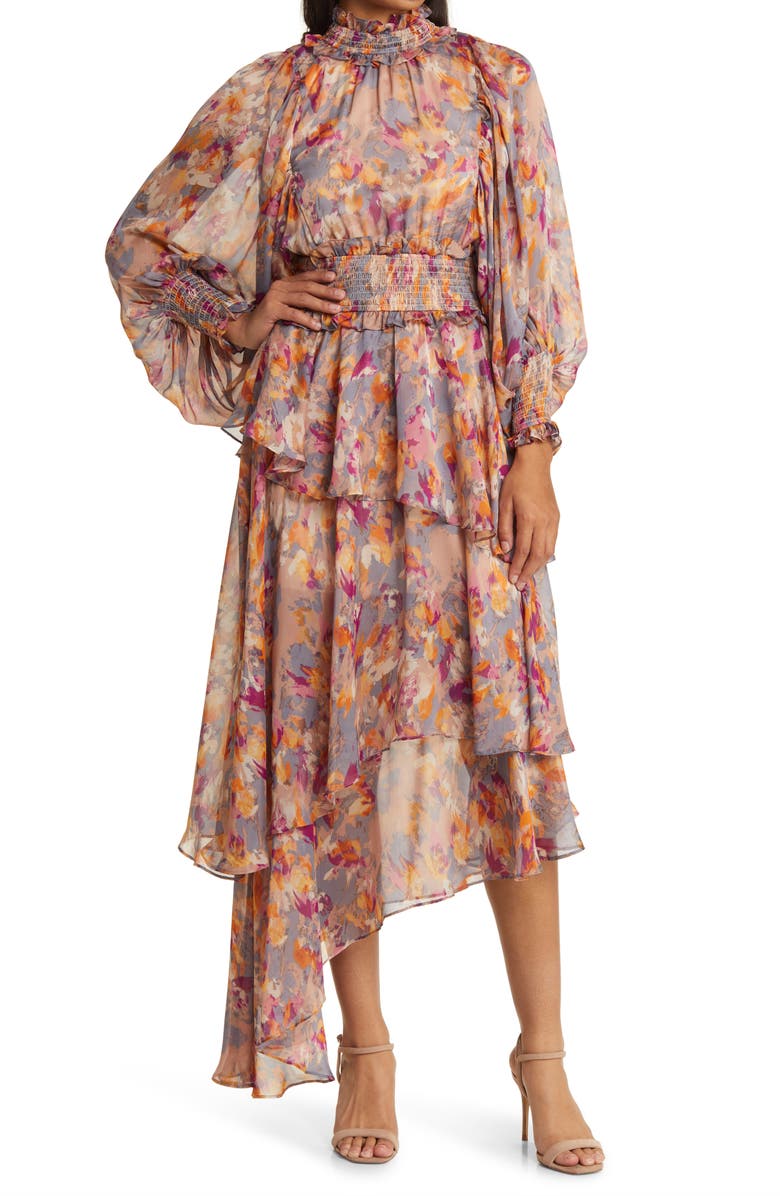 Elliatt Astrid Floral Long Sleeve Midi Dress | Nordstrom