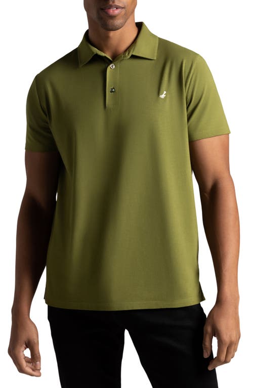 Mojave Supima Cotton Blend Feather Jersey Polo in Sea Kelp