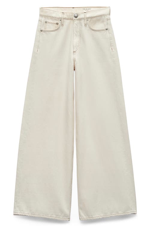 Rag & Bone Sofie Wide Leg Ankle Jeans In Ecru