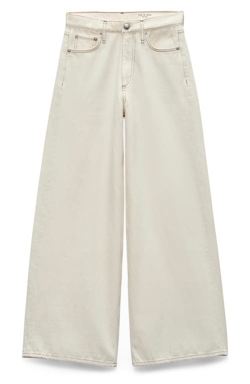 Shop Rag & Bone Sofie Wide Leg Ankle Jeans In Ecru