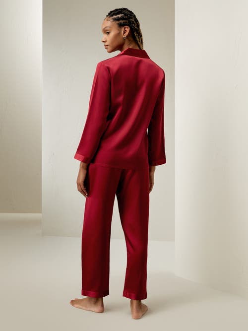 Shop Lilysilk Full Length Silk Pajamas Set In Claret