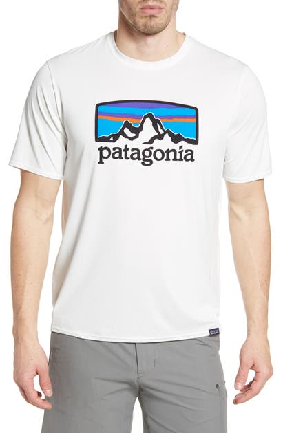 Patagonia Capilene Cool Daily Graphic T-shirt In Fitzroy Horizons/ White
