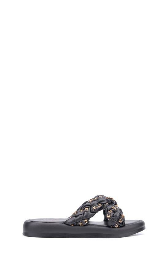 Olivia Miller Kids' Cross Band Slide Sandal In Black