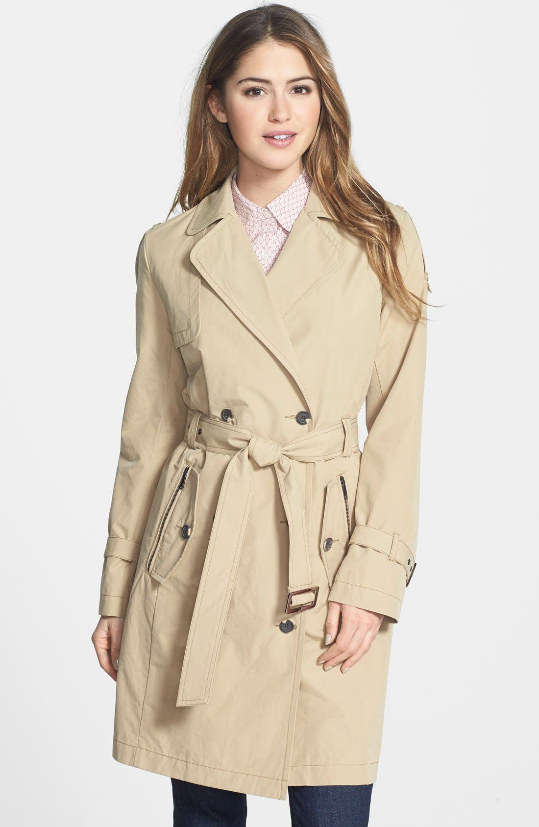 AB Belted Waxed Cotton Trench Coat Nordstrom