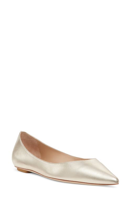 Stuart Weitzman Emilia Pointed Toe Flat Light Gold at Nordstrom,