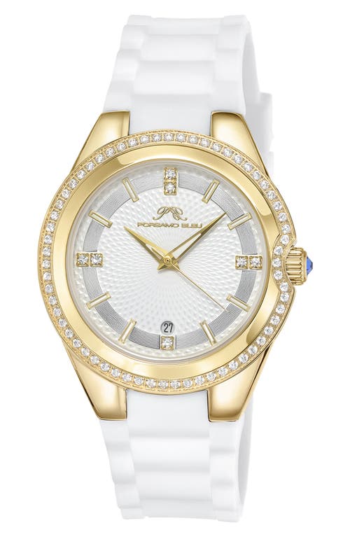 Shop Porsamo Bleu Guilia Interchangeable Band Bracelet Watch, 37mm In Gold/white