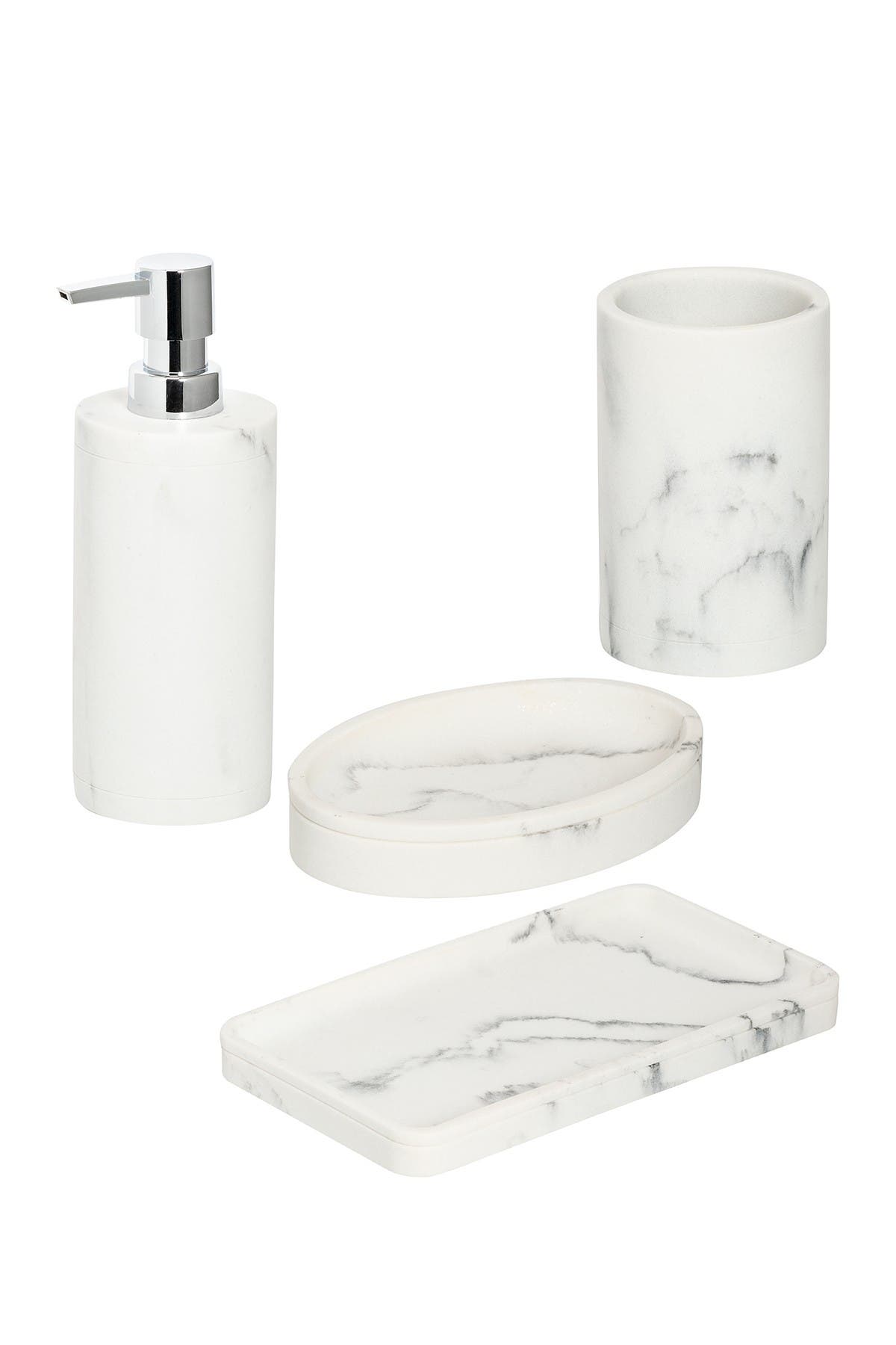 Honey-can-do Marble Bath Accessory Set In Open Miscellaneous