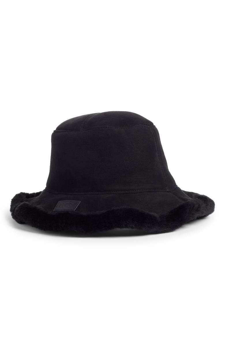 UGG® Genuine Shearling Trim Bucket Hat | Nordstrom