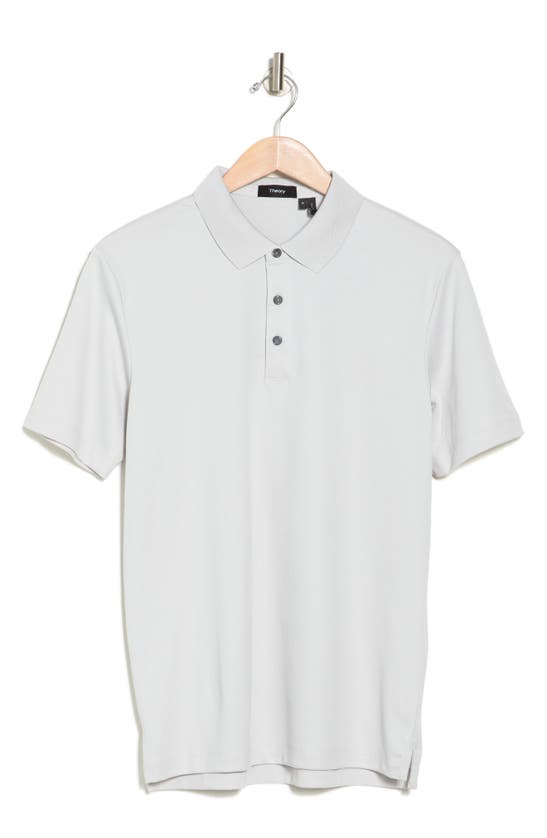 Theory Short Sleeve Polo In Vapor Grey