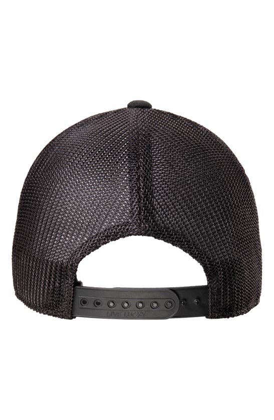 Shop Black Clover Engraved Trucker Snapback Hat In Black